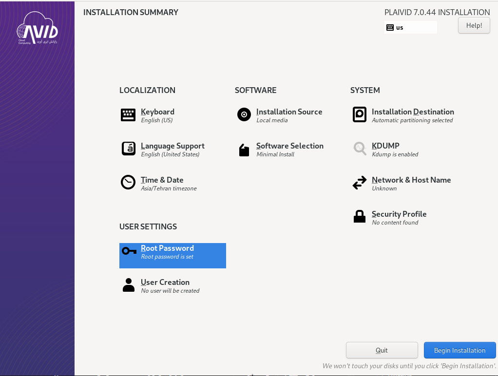 Installation Summary